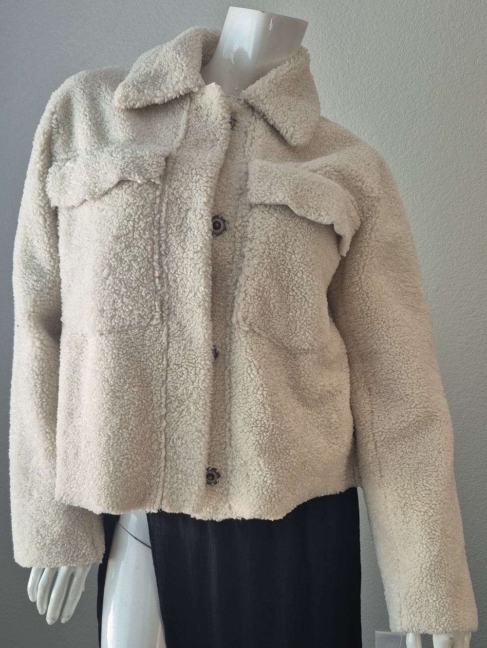 Gianni Bini Cream Teddy Sherpa Jacket